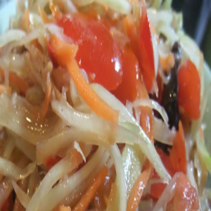 Salade de Papaye verte Laos - Tam Mak Houng ສະຫຼັດສີຂຽວ