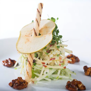 Waldorf salad United States (Created in 1893 on the occasion of a charity ball organized at the famous Waldorf Astoria hotel)