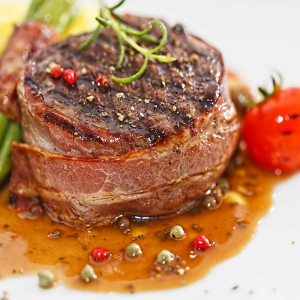 Filete de vacuno flambeado...