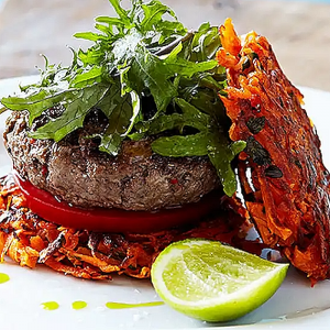 Burgers de kangourou patates douces