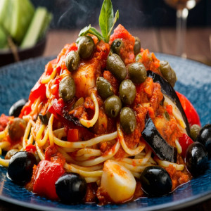 Pasta alla Caponata Spécialité Sicilienne