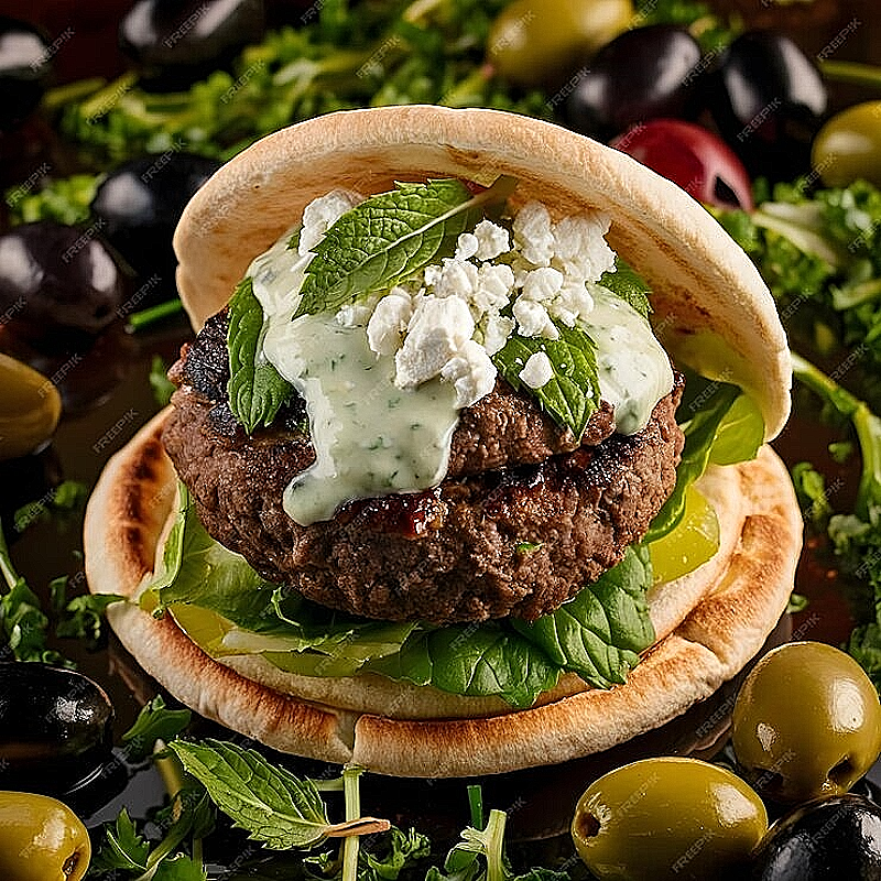 Burger Grecque au tzatziki