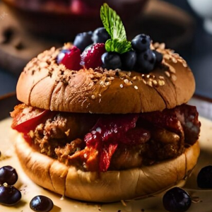 Burger Lapon de viande de renne Poronkäristys traditionnel