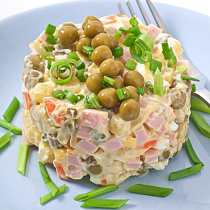 Revisited Gemüse-Macedoine mit Knochenschinken und Zitronenmayonnaise